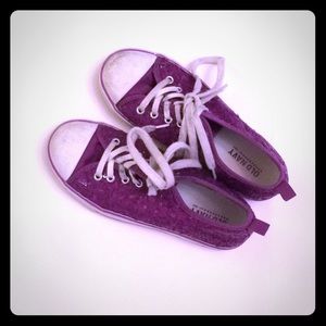 Purple sneakers with sequins